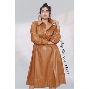 Anthropologie Ripley Faux Leather Dress 3X